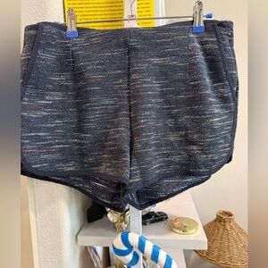 H&M Blue Tweed Dolphin Hem Shorts